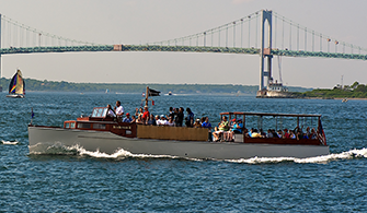 Yacht Rum Runner II cruising in Narragansett Bay.