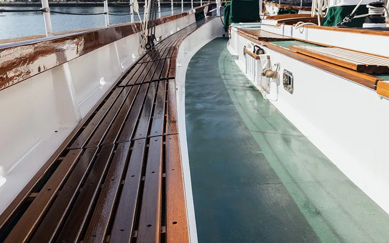 ADIV4 Bench seating on Schooner Adirondack IV in Newport RI