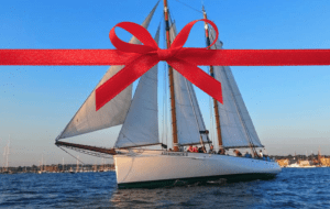 Schooner Adirondack sailing in Newport Harbor
